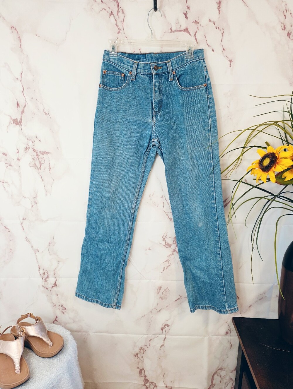 Vintage 80s 90s Jordache High Rise Straight Leg Mom Jeans USA Retro 7/8 Fits 27 - Picture 4 of 8